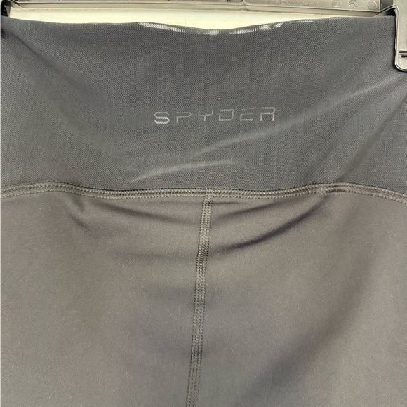 SPYDER High Waist Mesh back Support Crop Legging. Black. Size Large. NWT. - Picture 8 of 12